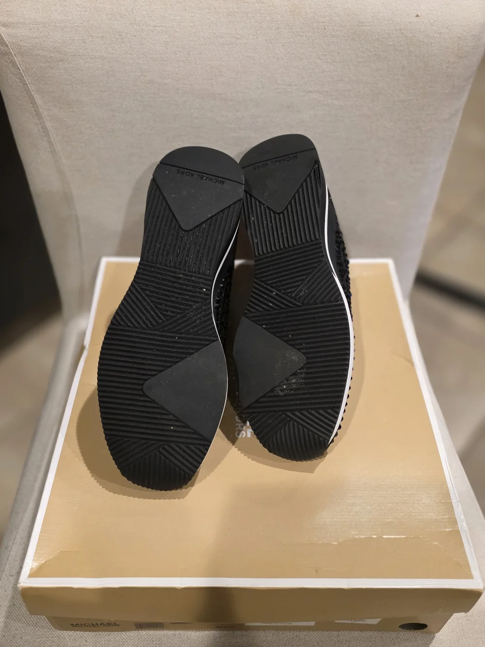 Michael Kors Black Crystal-Embellished Knit Ankle Booties